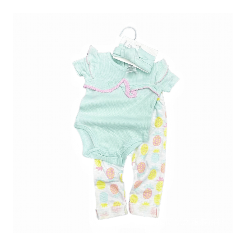 Set de Body Calza Turbante Algodón Bebé Niña Jump Kids-1