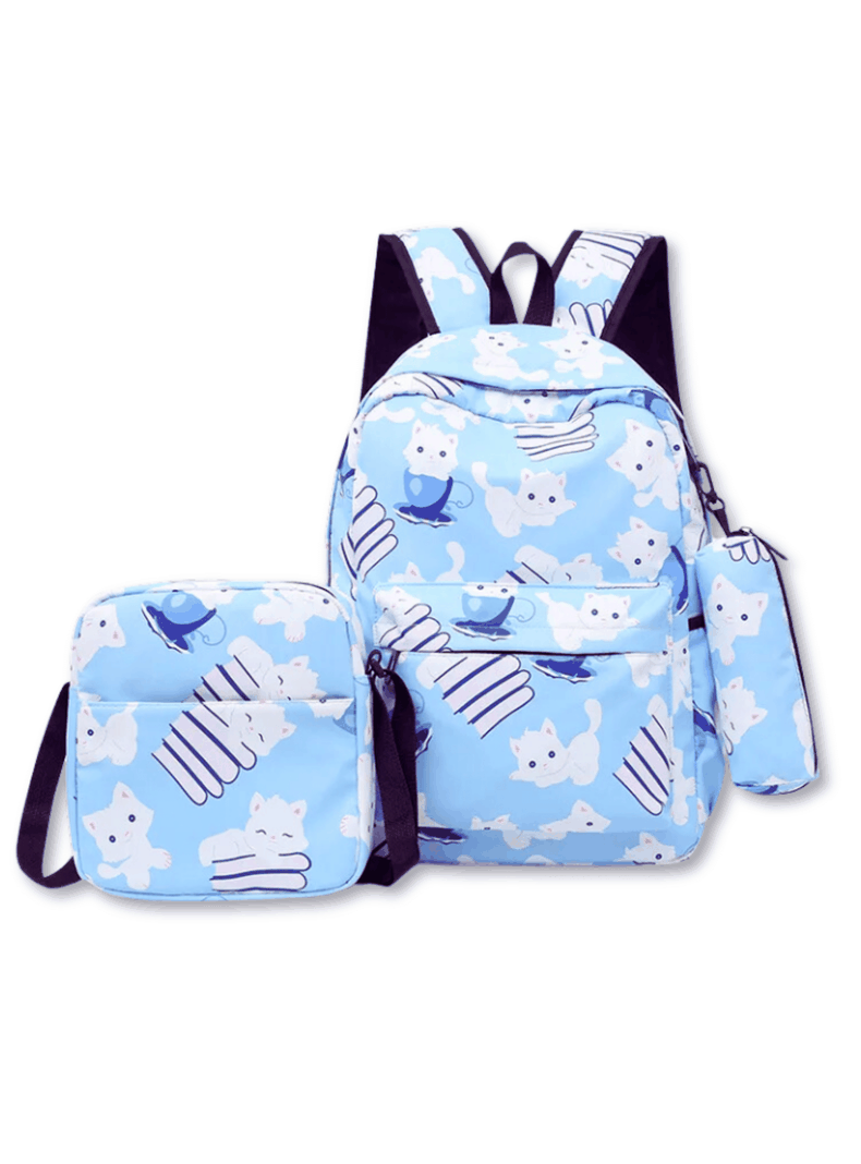 Pack Mochila Lonchera Estuche 43cm Juvenil y Escolar Cat-0