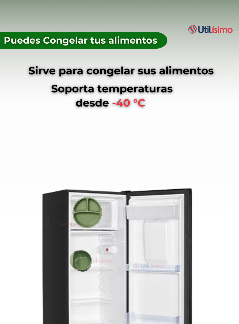 Set De Alimentación Bebé Silicona 5 Piezas Libre BPA Verde-6