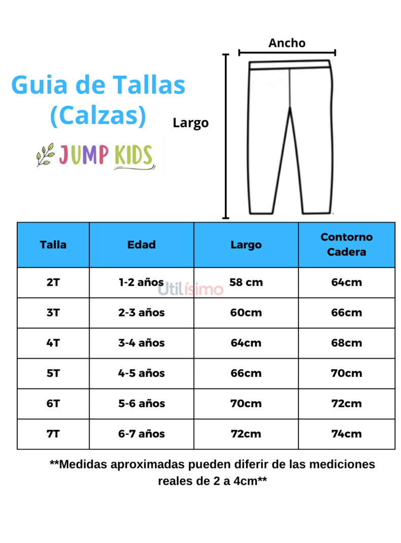 Calzas Niña Abeja Azul Rayas Blancas Jump Kids 100% Algodón-2