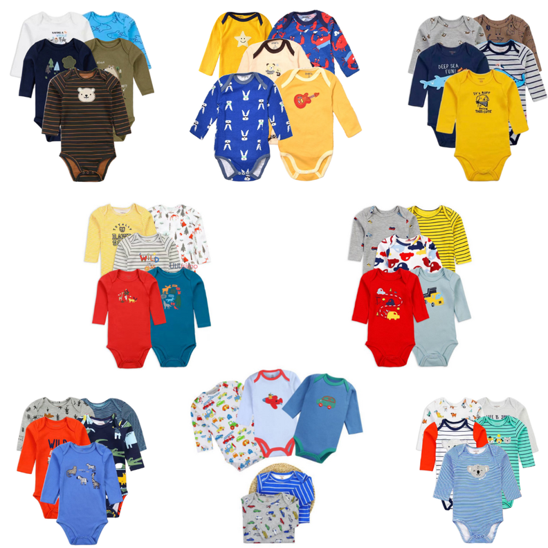 Pack 5 Bodies Manga Larga Tedmimak Algodón Niño-7