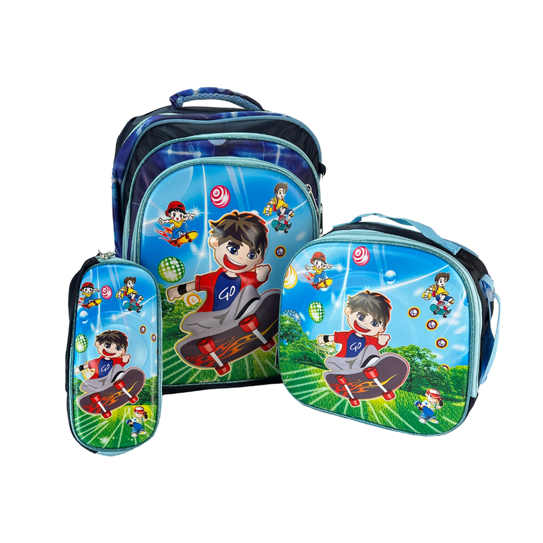 Mochila Infantil Incluye Estuche Y Lonchera 40X30X18cm Surtido Niño-5