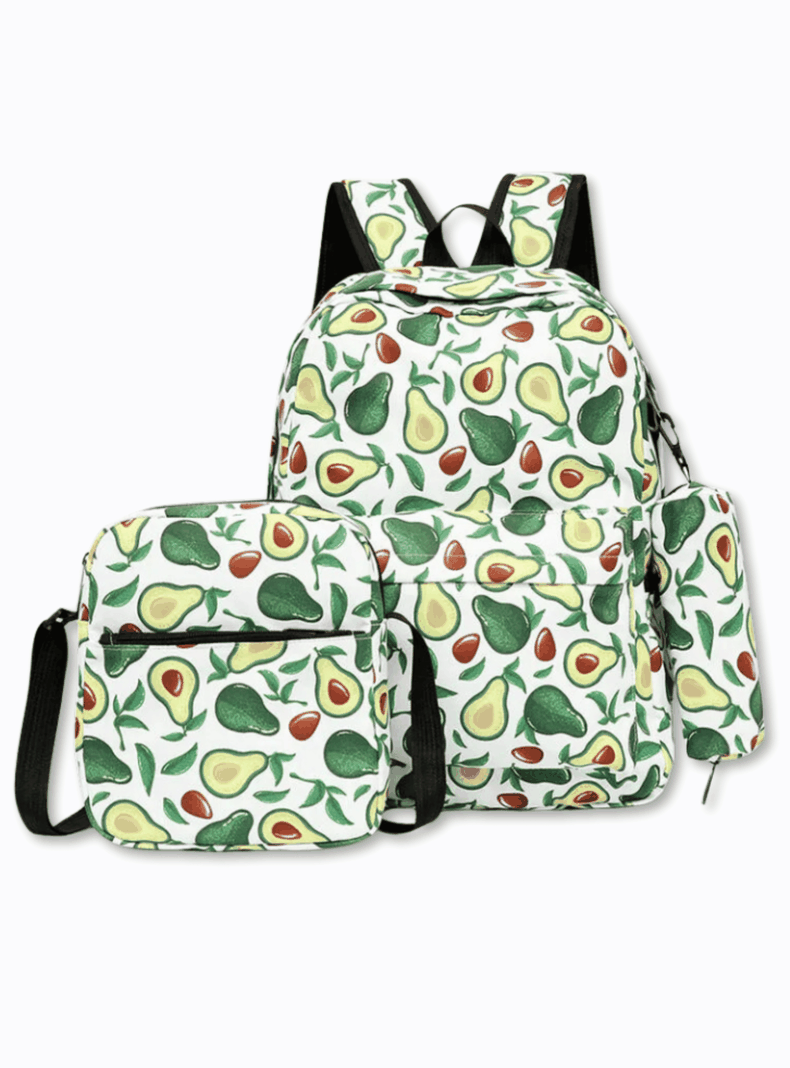 Pack Mochila Lonchera Estuche 43cm Juvenil y Escolar Avocado White-0