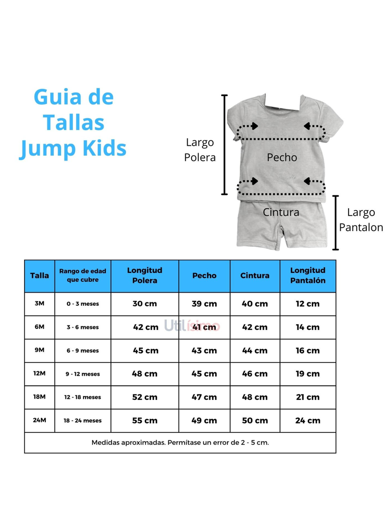 Set De Conjunto Y Enterito para bebés niños Jump Kids 0 a 24 Meses-2