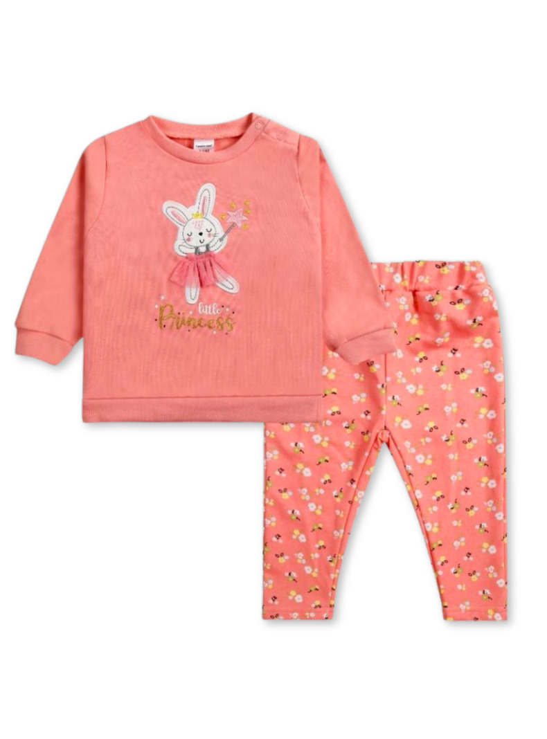 Set 2 piezas Conjunto Buzo Poleron Niña 100% Algodon Litle Princess-0