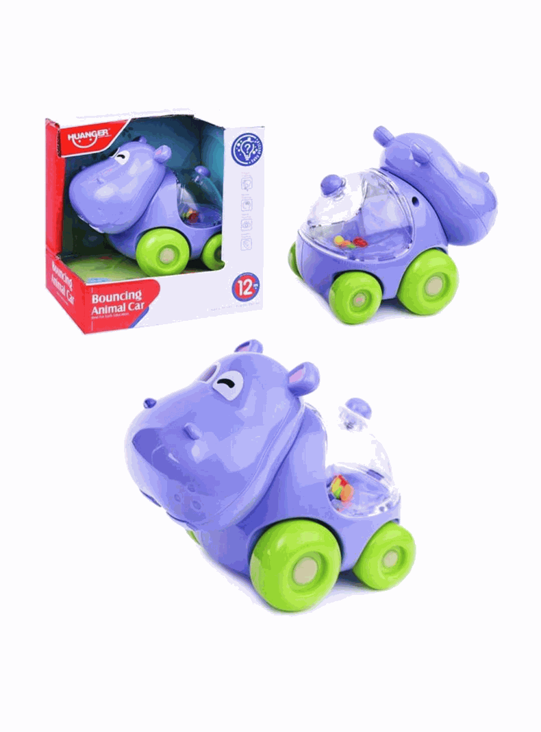 Autos Sonajero Juguete Animales infantiles Niños Diseño Hipopótamo Amistoso-1