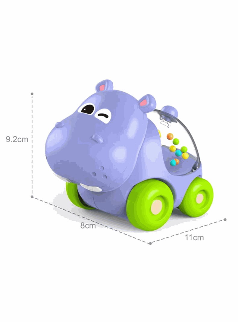 Autos Sonajero Juguete Animales infantiles Niños Diseño Hipopótamo Amistoso-2