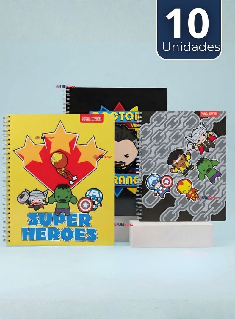 Pack 10 Cuadernos Universitarios Marvel Heroes 100 Hojas Proarte Diseño Surtido