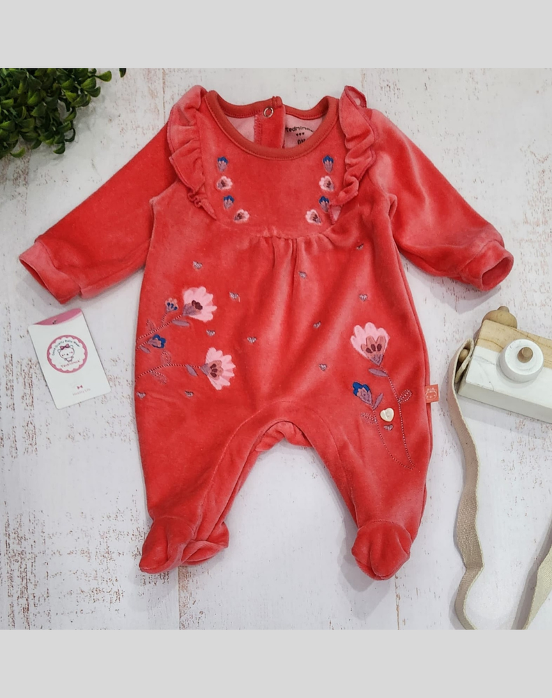 Enterito Bebe Niña Pijama Tedmimak Plush Rosa-1