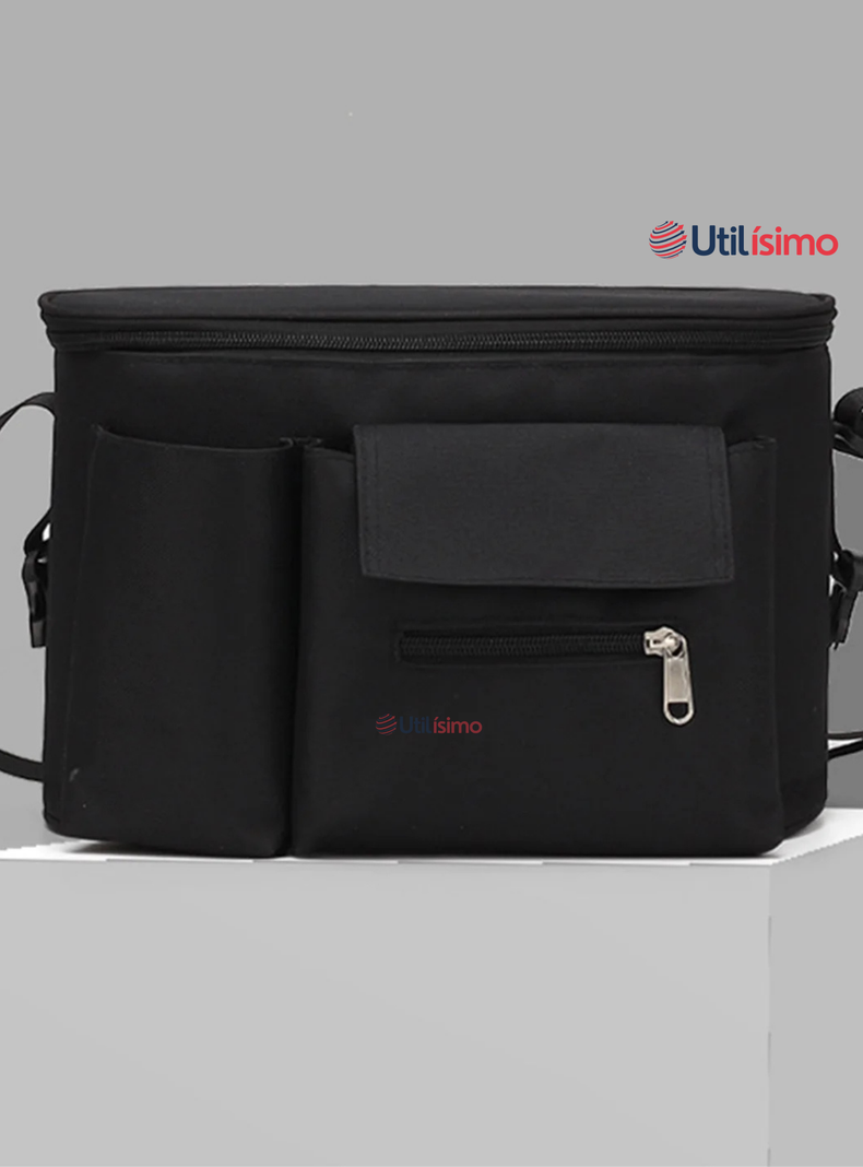 Bolso Maternal Mochila Para Coche Pañalera Bebé Mamá Negro-3