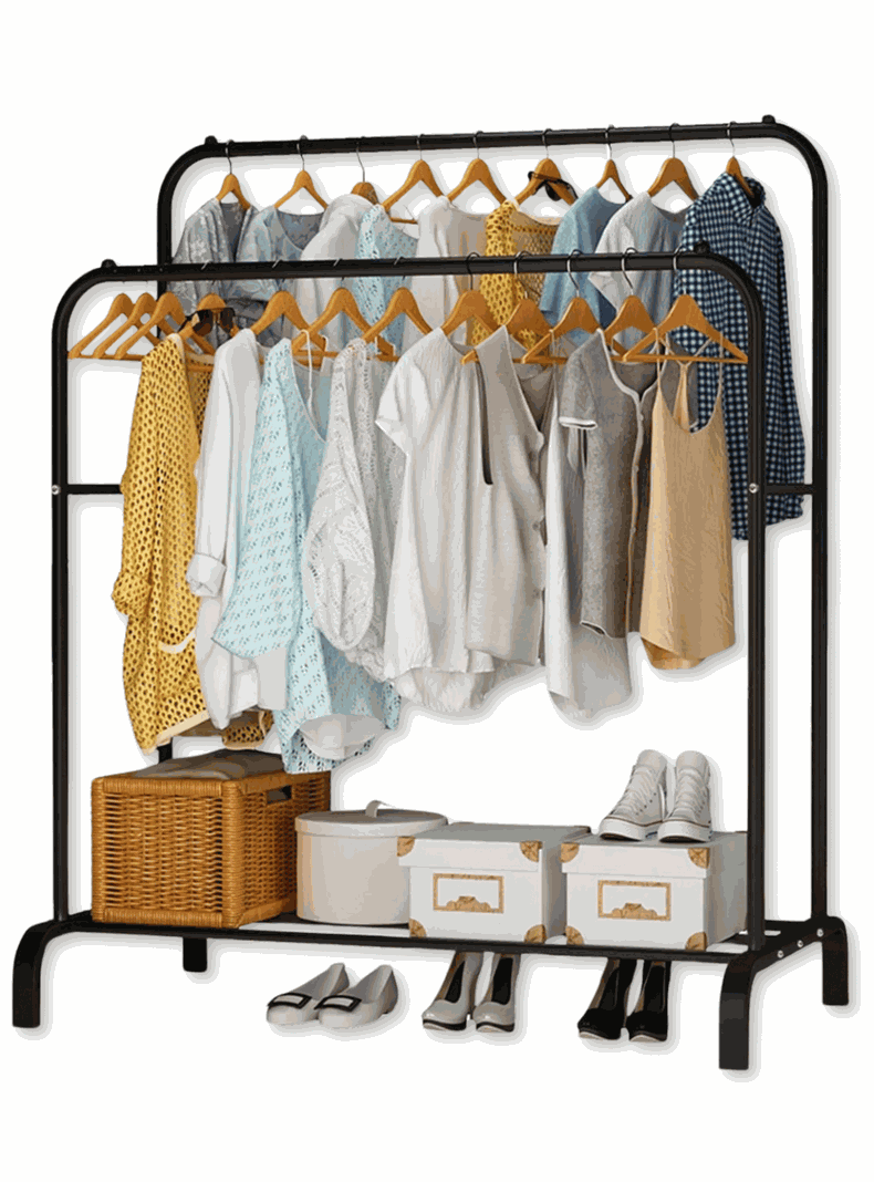 Perchero Organizador de Ropa Tendedero Acero Inoxidable Doble-0