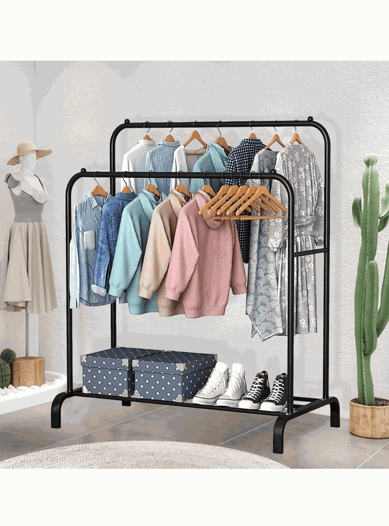 Perchero Organizador de Ropa Tendedero Acero Inoxidable Doble-1