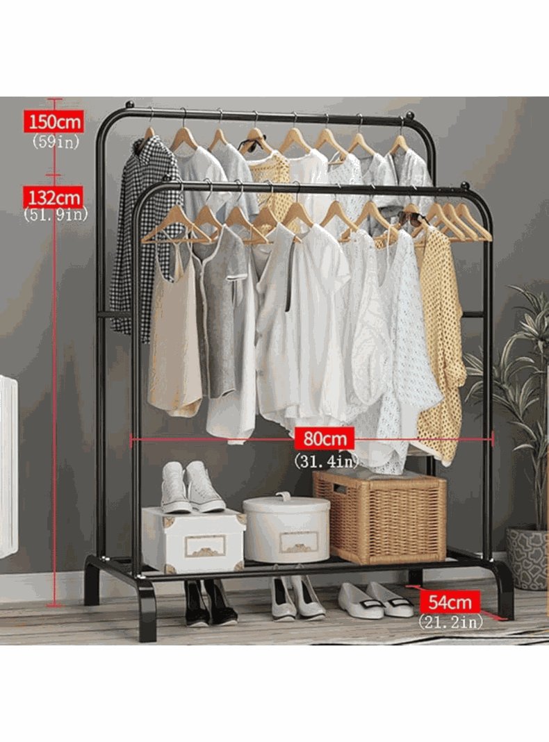 Perchero Organizador de Ropa Tendedero Acero Inoxidable Doble-4