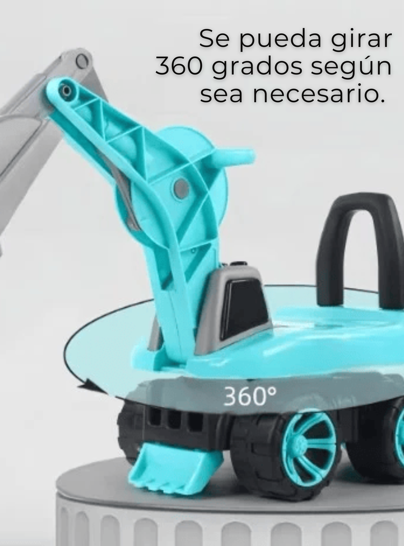 Correpasillo infantil estilo Camión Excavadora Niño Turquesa-4