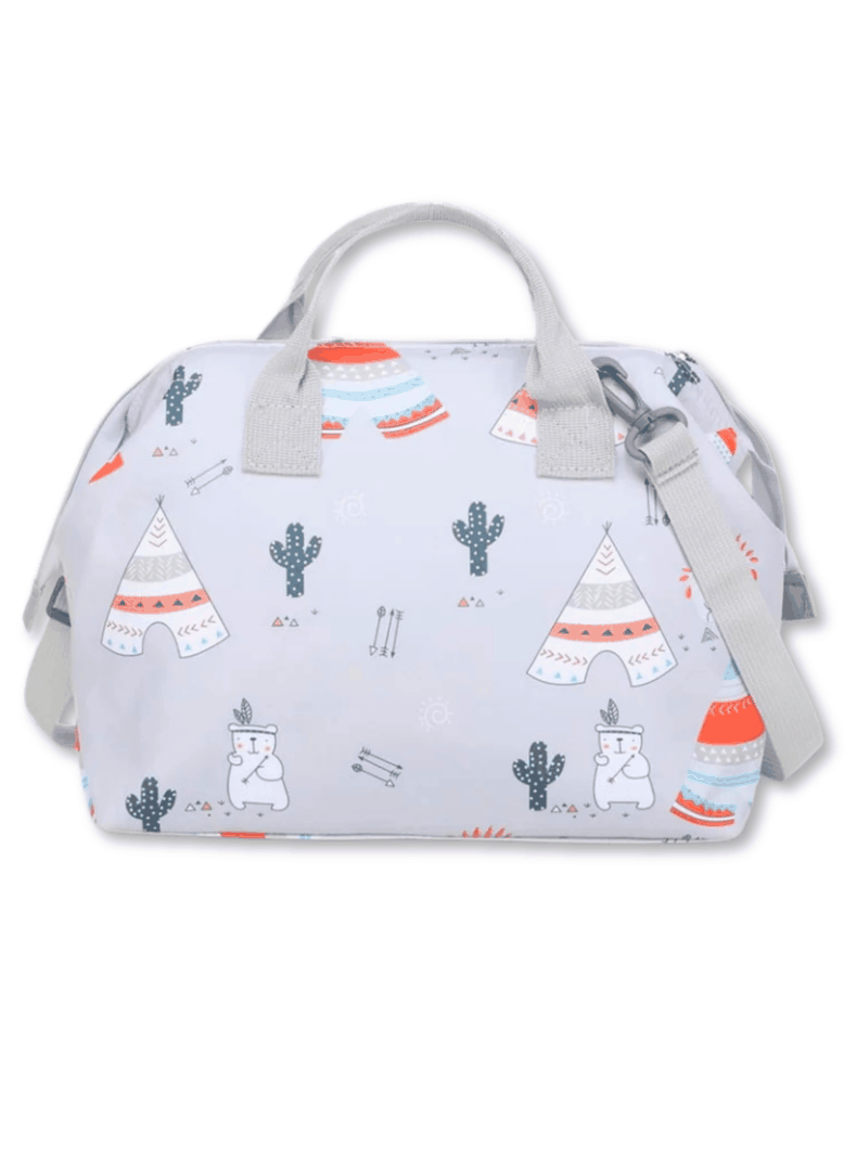 Bolso Maternal Pañales Oxford 31cm Pañalera Portátil Multifuncional Light Gray Bear-0