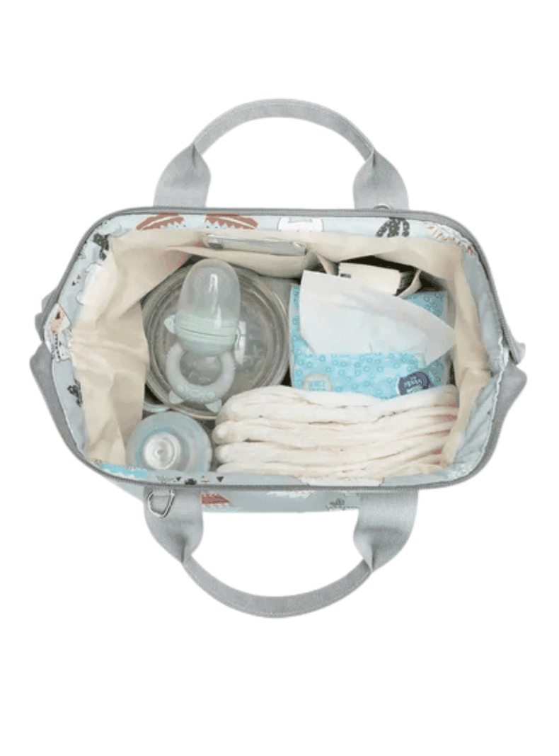 Bolso Maternal Pañales Oxford 31cm Pañalera Portátil Multifuncional Light Gray Bear-4