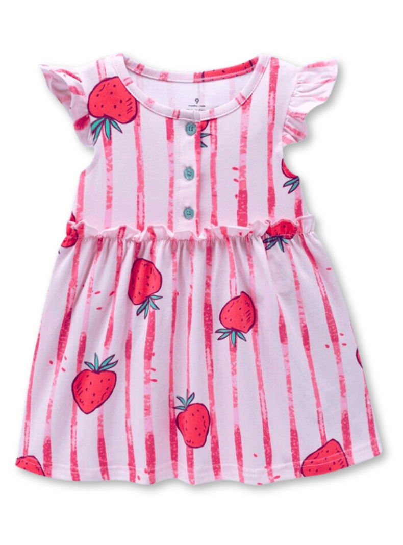 Vestido Sin Mangas Estampado Bebé Niña 9 a 36 Meses Fresh Fruits-0