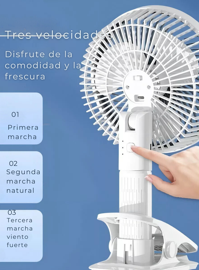 Ventilador De Escritorio Portátil Recargable 4 Modos De Uso USB-3