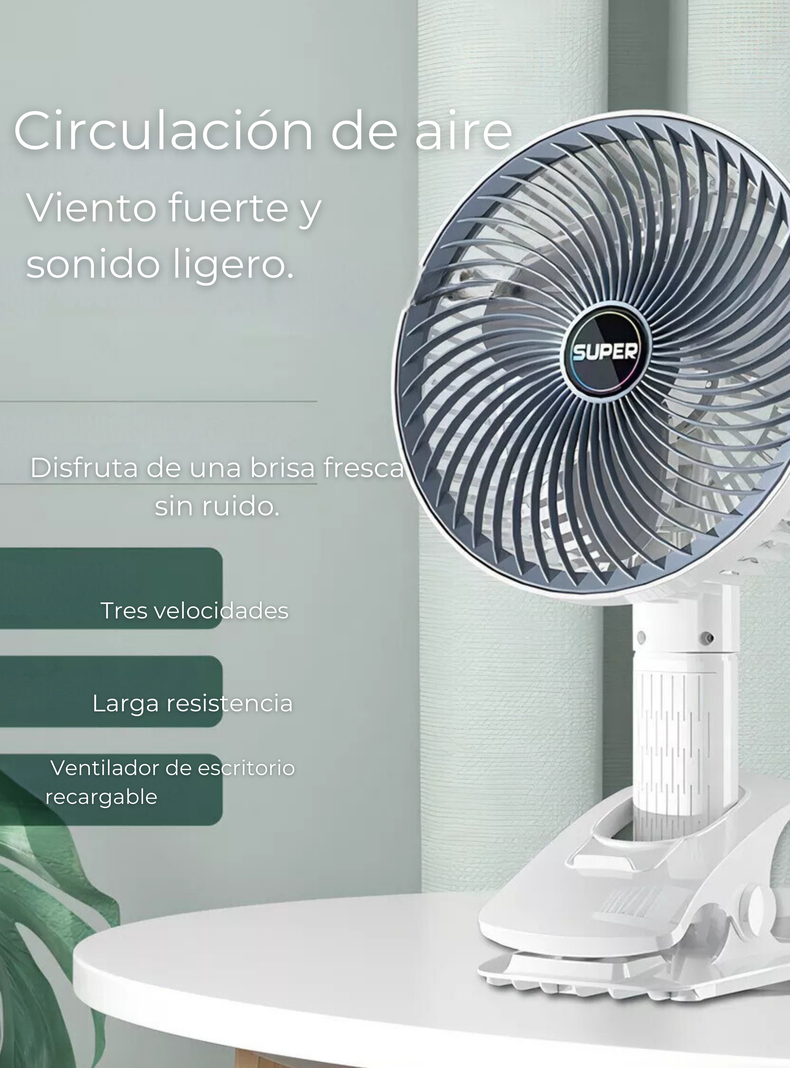 Ventilador De Escritorio Portátil Recargable 4 Modos De Uso USB-4
