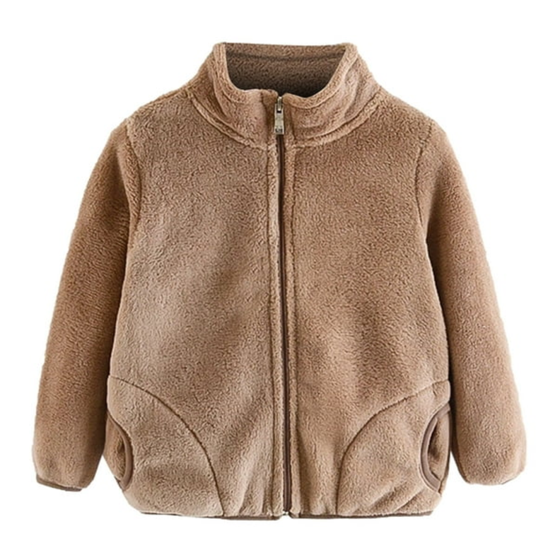Chaqueta Polar Con Cierre y Bolsillos Unisex Marrón Jump Kids-0