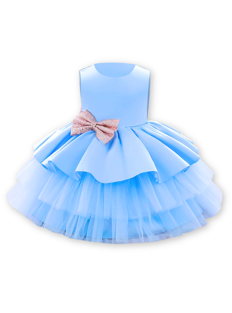 Vestidos Fiesta Tul y Volantes Niña 6 Meses a 5 años Princesa Celeste-0