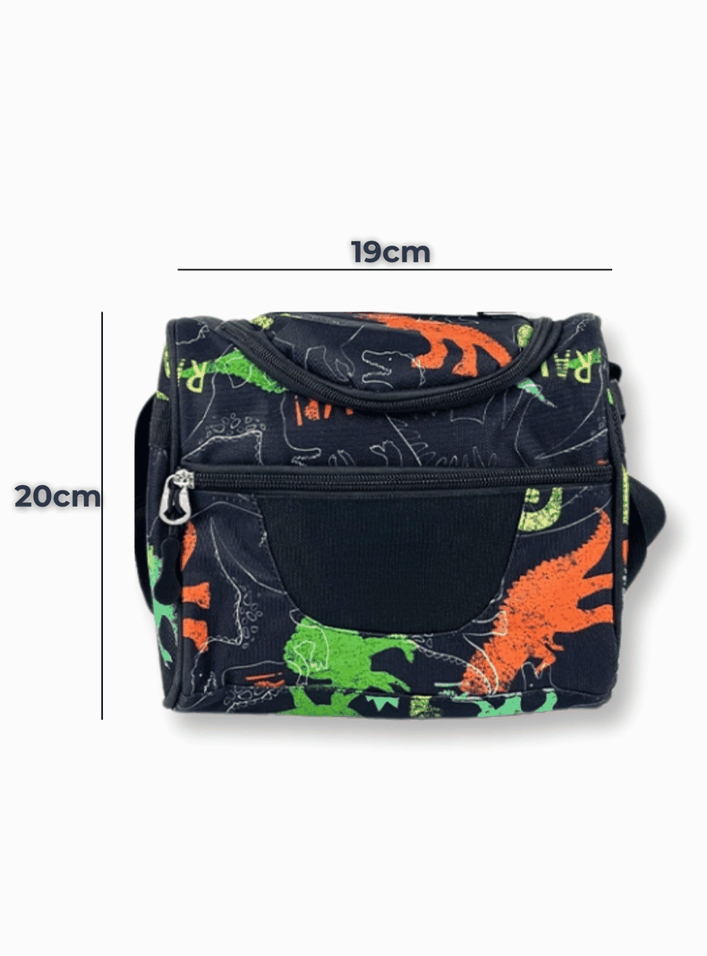 Mochila Con Lonchera Y Estuche 45cm Escolar Niño Dinosaurio Verde-2