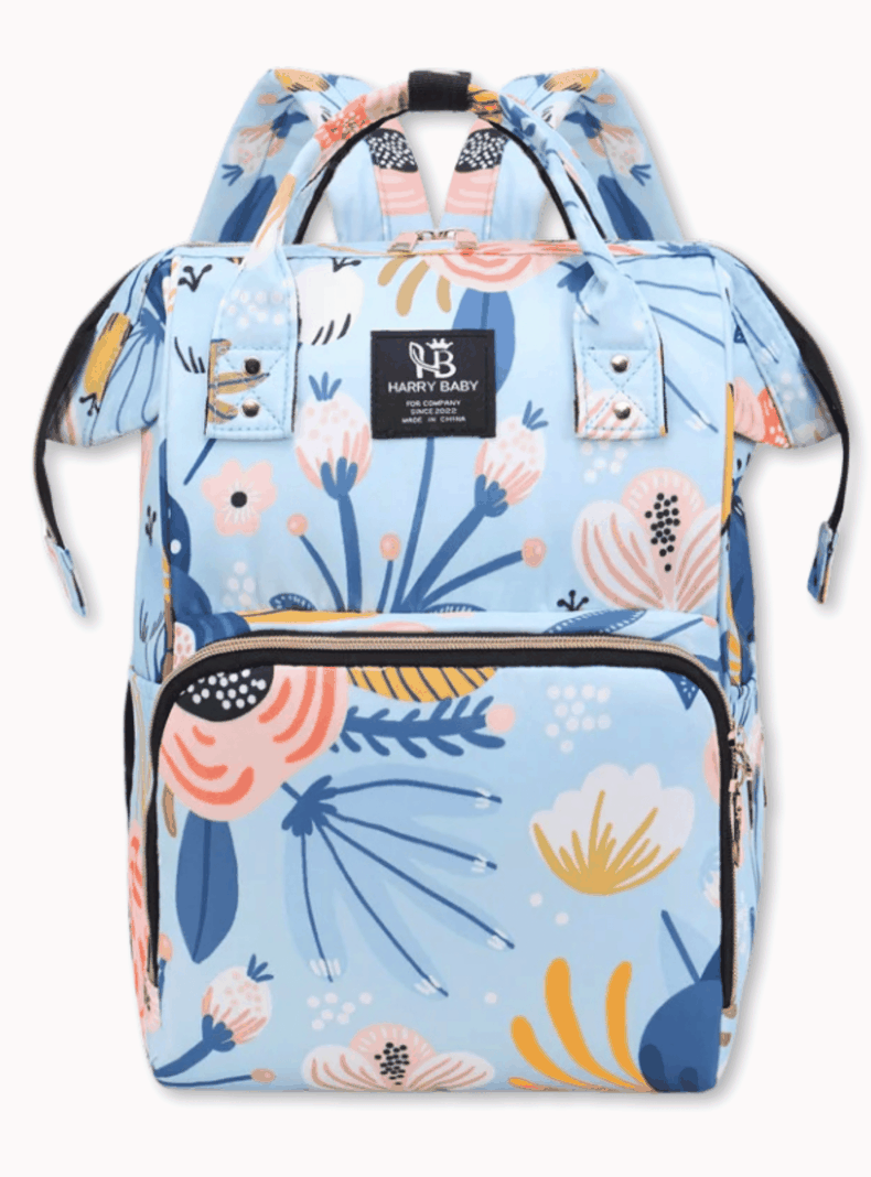 Mochila Maternal Oxford Bolso Pañalera Infantil Térmica e Impermeable Light Blue-0