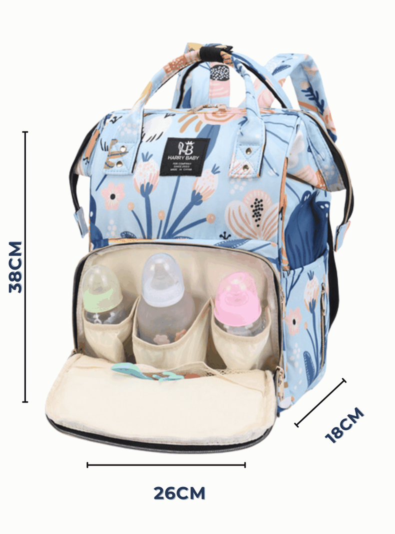 Mochila Maternal Oxford Bolso Pañalera Infantil Térmica e Impermeable Light Blue-1