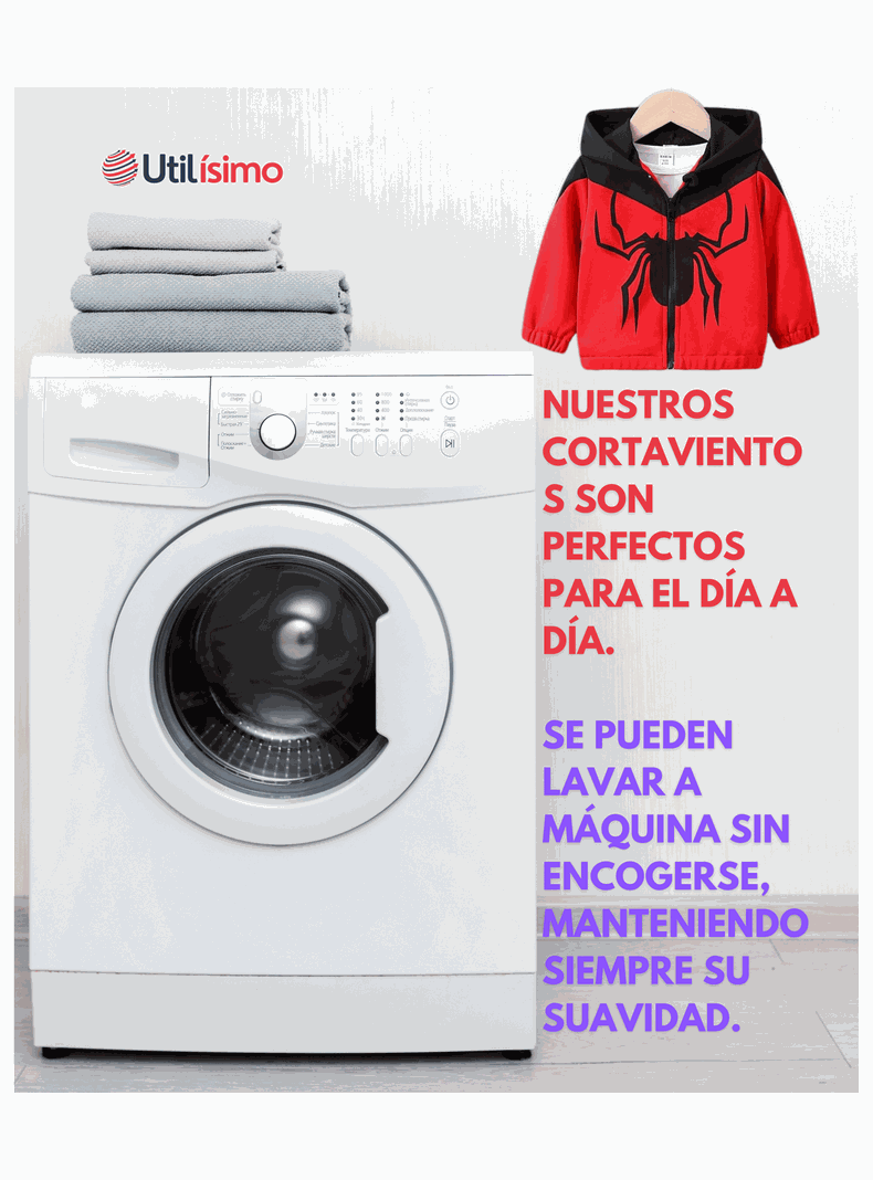 Cortaviento Impermeable Chaqueta Estampado Niño Y Bebé Jump Kids Spider-Man-6