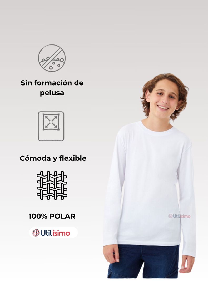 Camiseta Polar Primera Capa Polera Invierno Niño-3