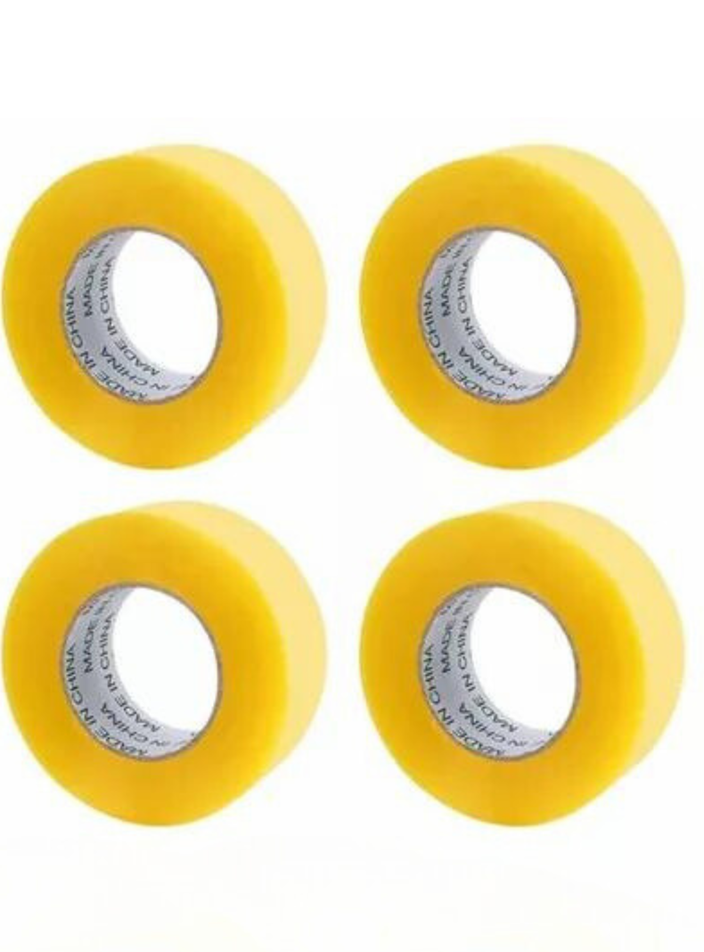 Pack 4 Cintas Embalaje Transparente Huincha 4.5 cm x 350 Mts-0