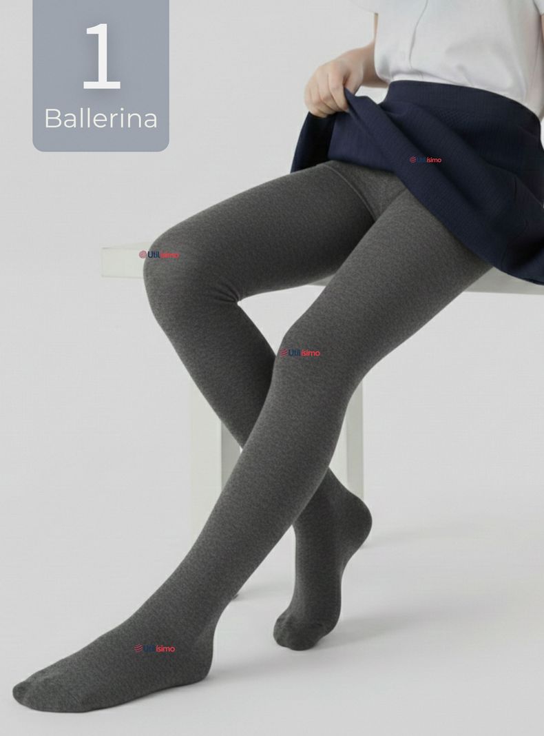 Ballerinas Escolares Nina Algodon Color Gris 4-6 anos