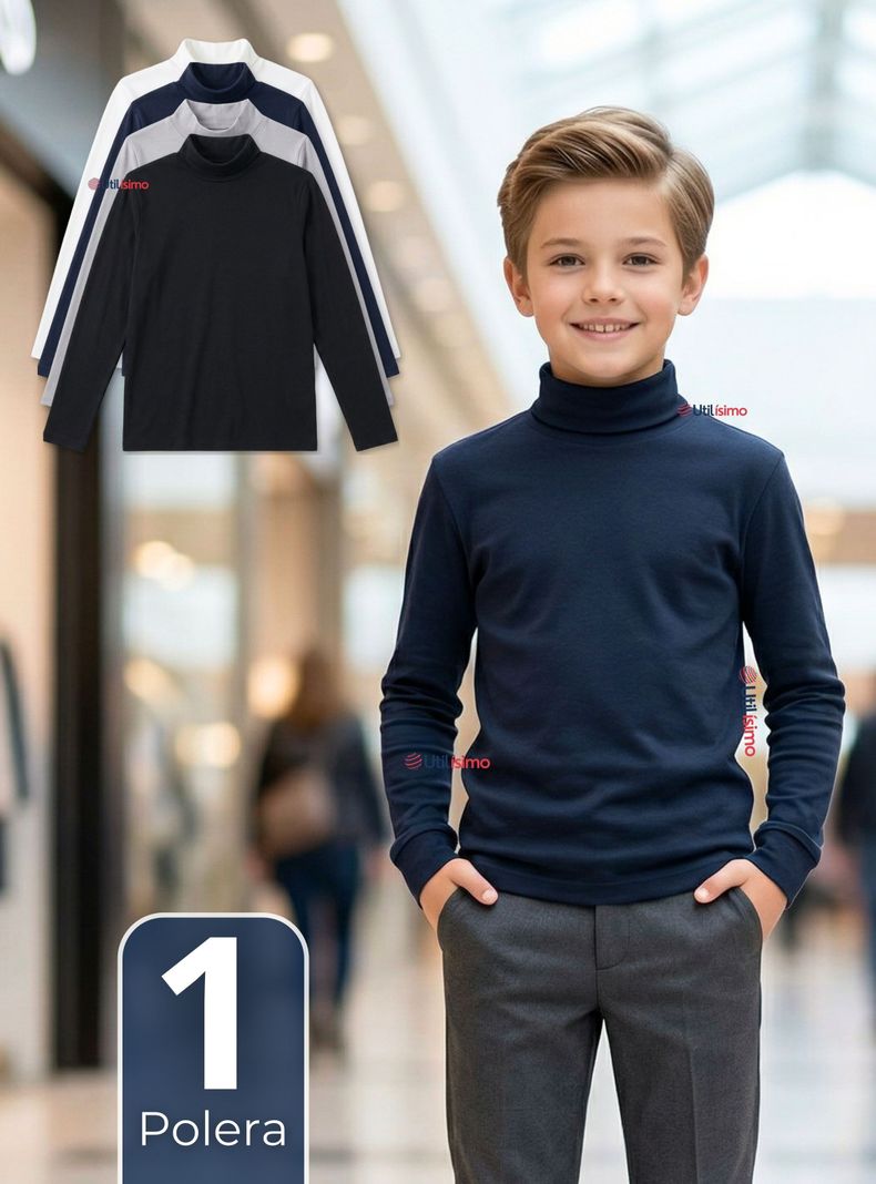 Polera Camiseta Polar Primera Capa Beatle Manga Larga Colores Surtido Ninos 5-6 anos