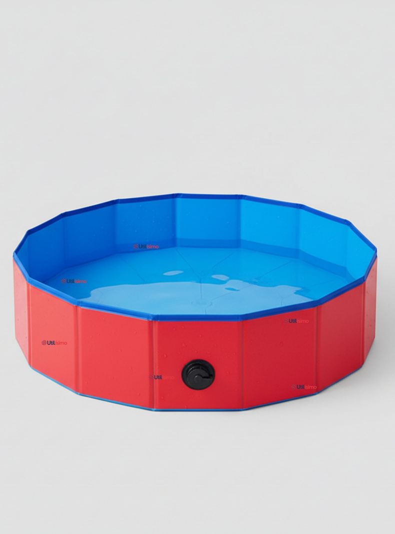 Piscina Banera Portatil y Plegable Para Perros 80x20cm Mascotas