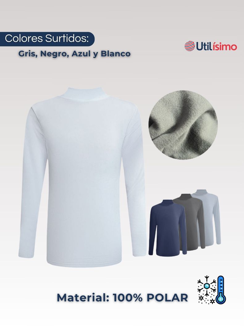Camiseta Polera Beatle Polar Niño Primera Capa Surtido Cuello Alto-1