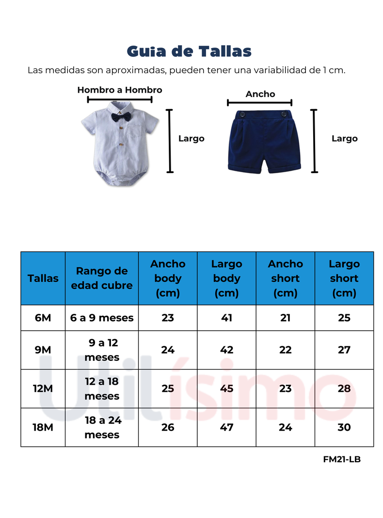 Conjunto de Vestir Niño Body Estilo Camisa y Pantalón Corto 6 a 24 Meses Rayas Verdes-2