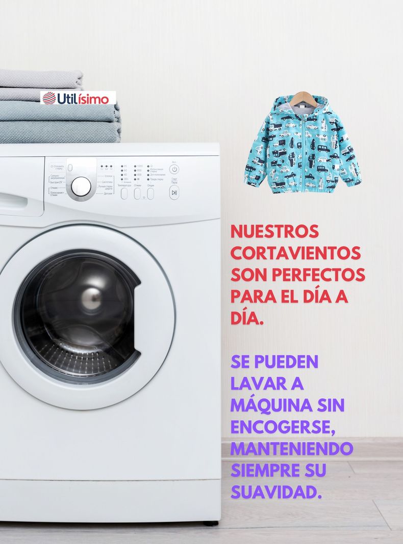 Cortaviento Impermeable Chaqueta Estampado Niño Y Bebé Jump Kids Turquoise Cars-7
