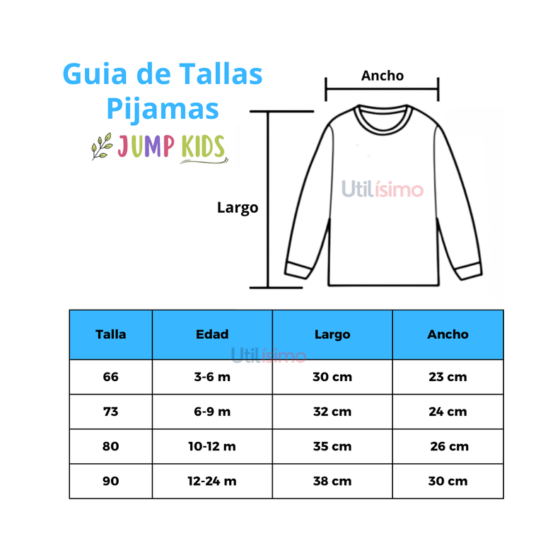 Set 2 Piezas Pijama Niña Oso Rosa Jump Kids 100% Algodón-2