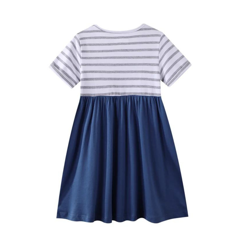 Vestido Manga Corta Niña Falda Azul Jump Kids-1