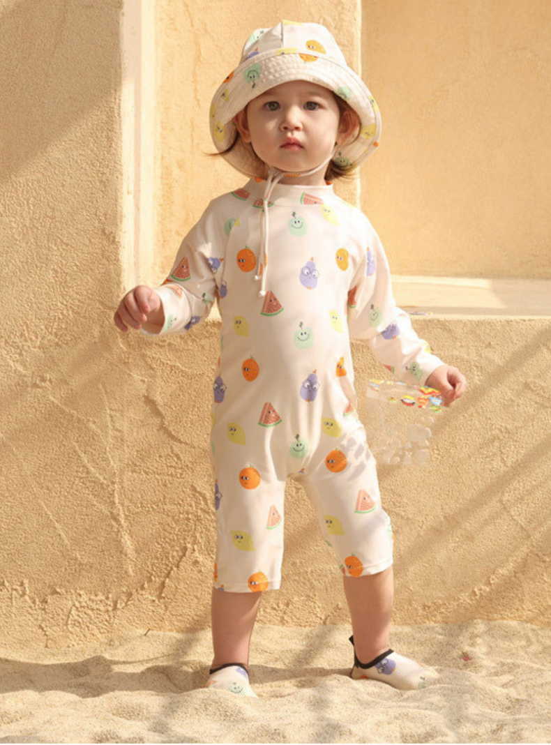 Traje de Baño Enterito Manga Larga Niño Jump Kids Frutas-1