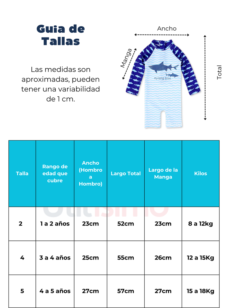 Traje de Baño Enterito Manga Larga Niño Jump Kids Frutas-2