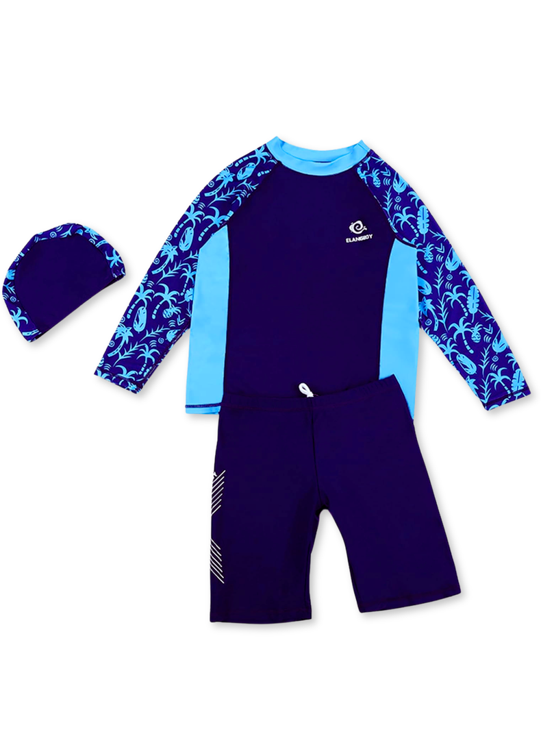 TRAJE DE BAÑO 2 PIEZAS MANGA LARGA NIÑO JUMP KIDS AZUL OSCURO -0