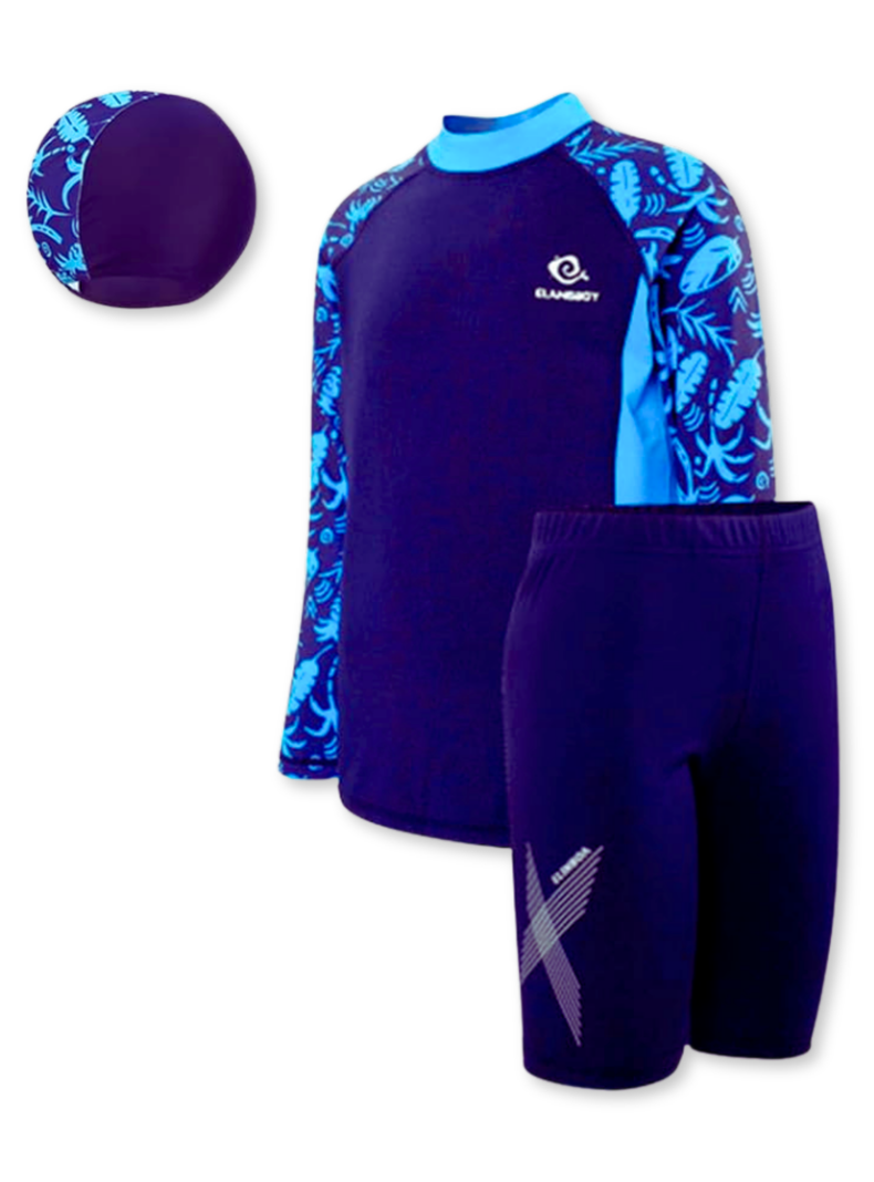 TRAJE DE BAÑO 2 PIEZAS MANGA LARGA NIÑO JUMP KIDS AZUL OSCURO -6