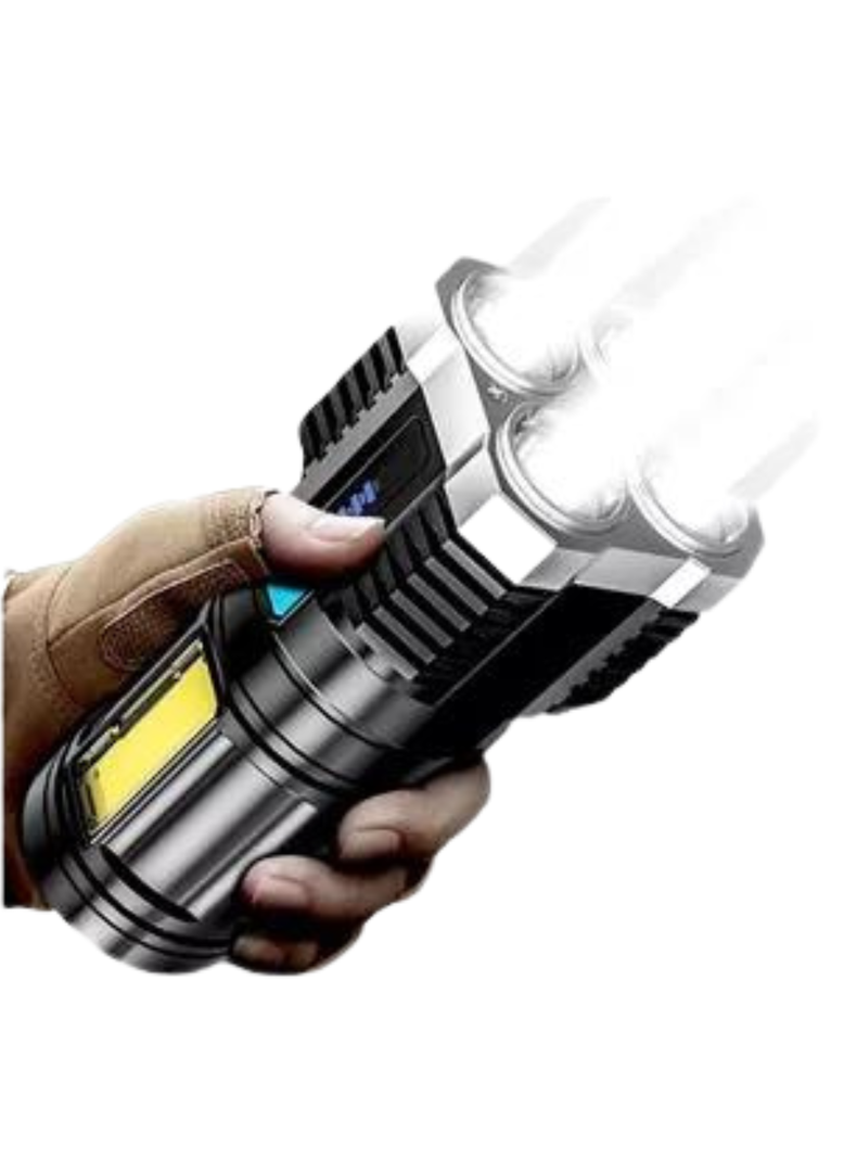 Linterna Led USB Recargable Alto Alcance 330 Mts 4 Focos-0