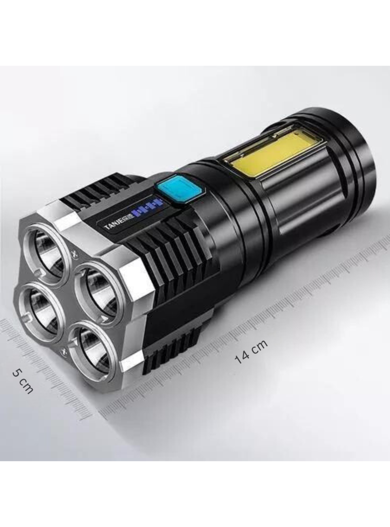 Linterna Led USB Recargable Alto Alcance 330 Mts 4 Focos-2
