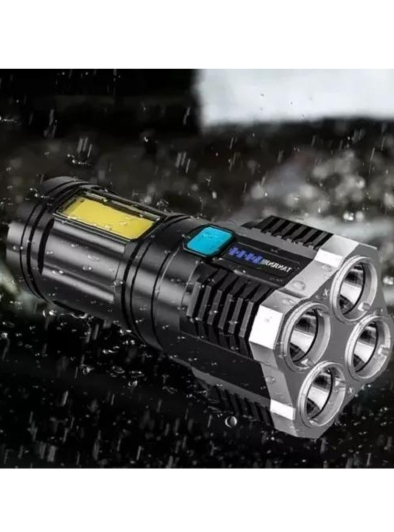Linterna Led USB Recargable Alto Alcance 330 Mts 4 Focos-4