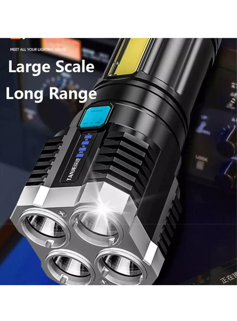 Linterna Led USB Recargable Alto Alcance 330 Mts 4 Focos-6