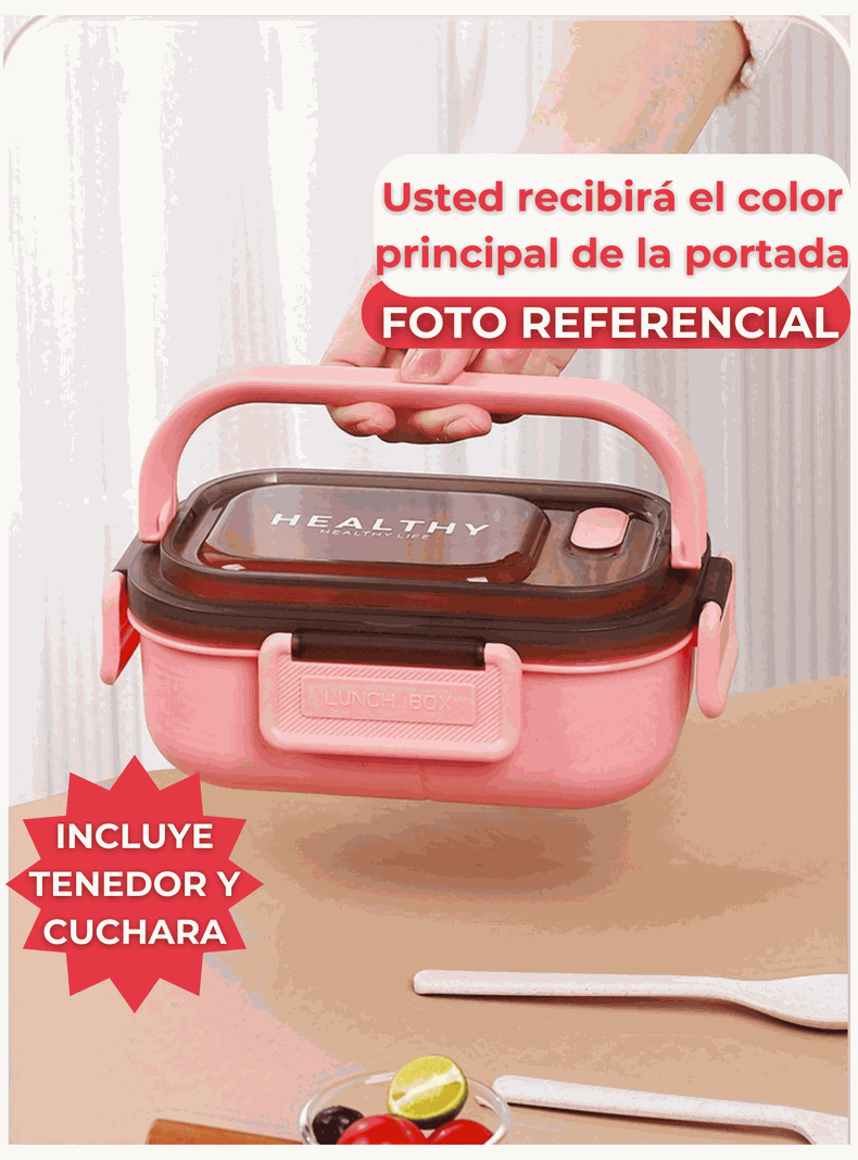 Fiambrera Contenedor 1200 Ml Táper Hermético + Salsera Plástico Beige-6