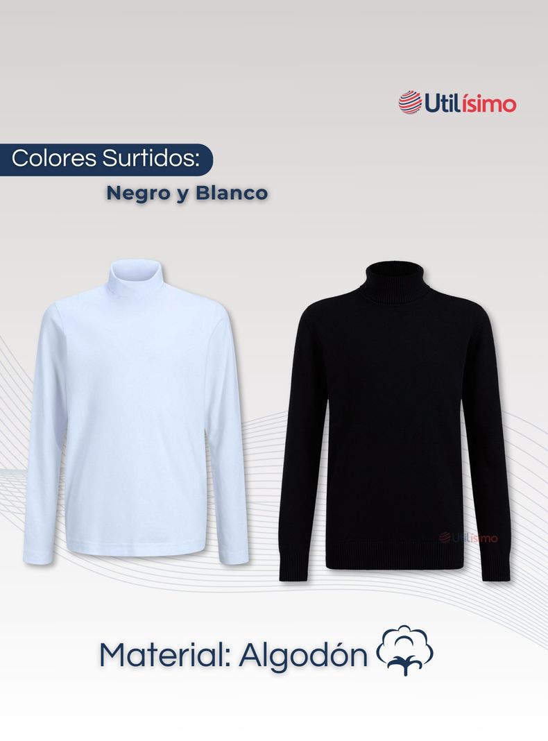 Camiseta Polera Beatle Algodón Niño Primera Capa Blanco Negro-1