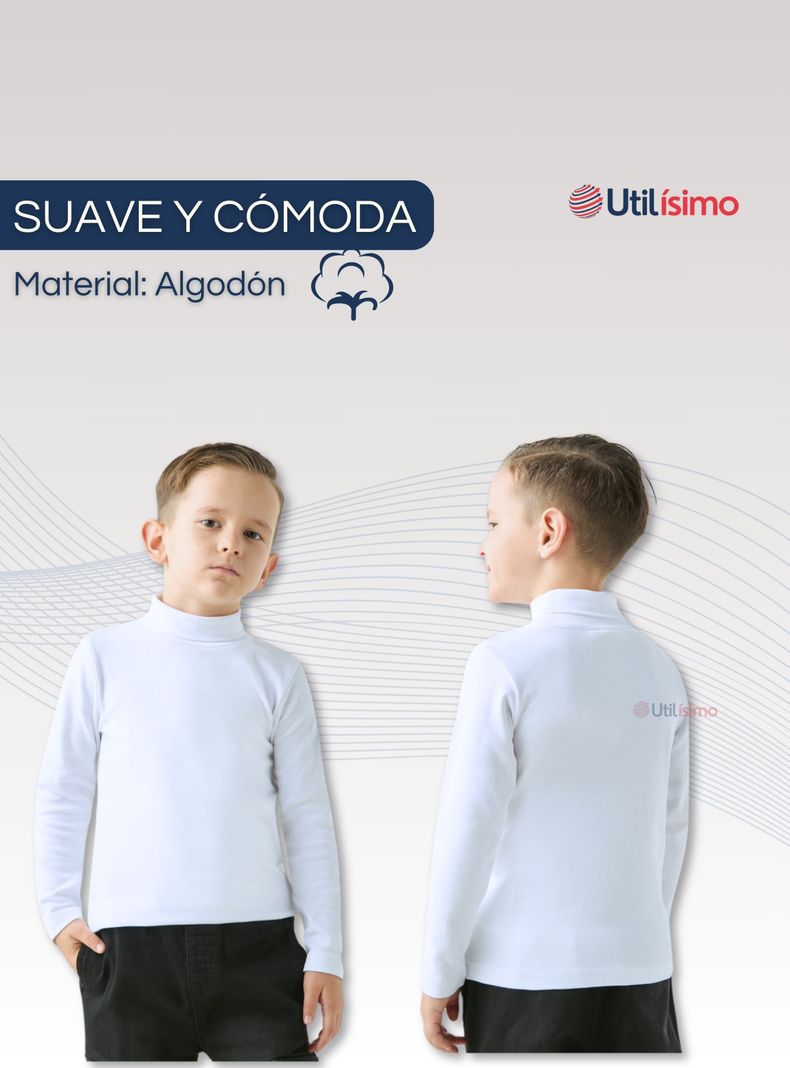 Camiseta Polera Beatle Algodón Niño Primera Capa Blanco Negro-3